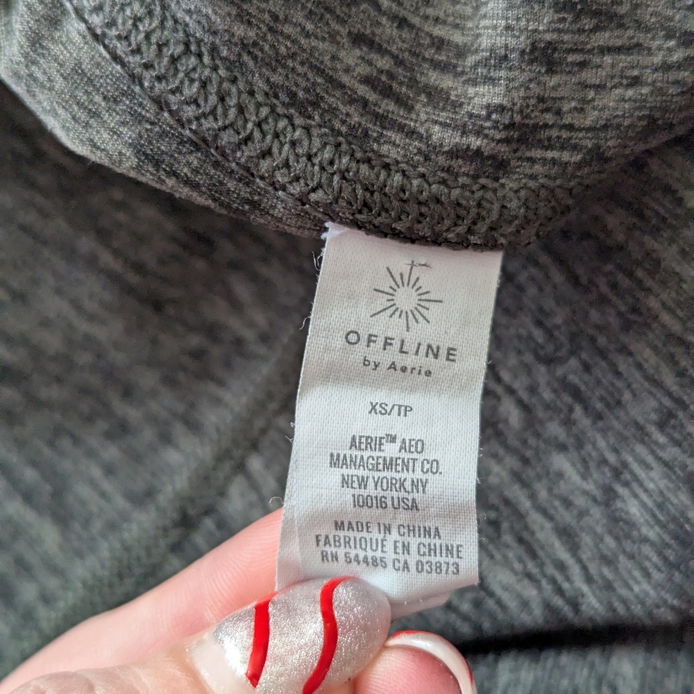 Aerie OFFLINE Joggers XS Gray Green High Waisted Foldover Athleisure Loungewear - Picture 11 of 13